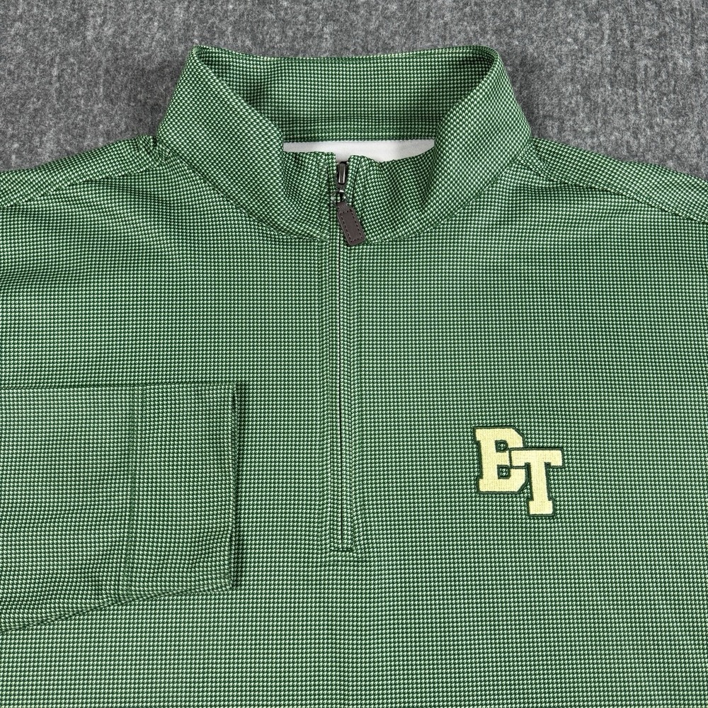 Horn Legend Men's Large 1/4 Zip Pullover Green Performance Golf BT Logo